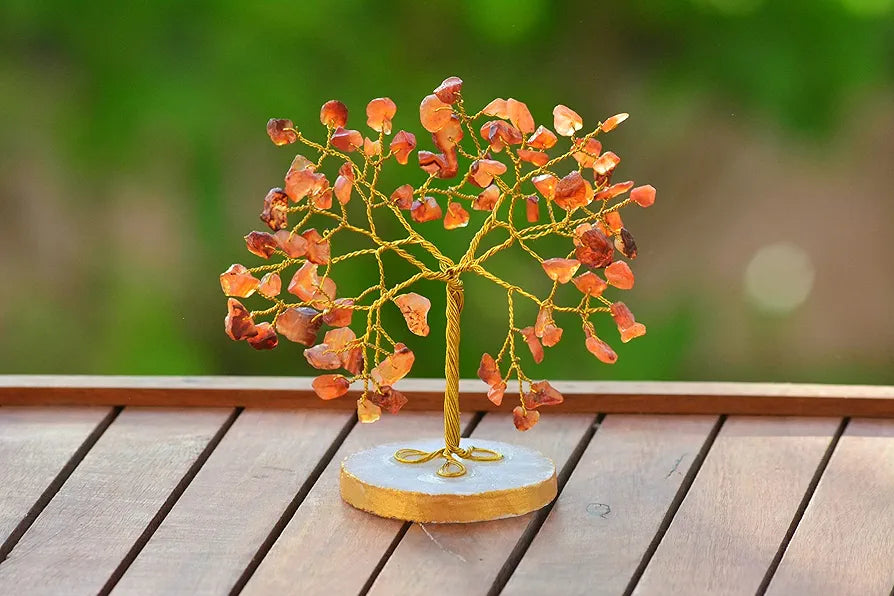 Crystal Tree - Car Dashboard Accessories - Dashboard Figurines & Idols - Crystal showpieces - Home Decor Items - Crystal Tree for Good Luck - Feng Shui Item 