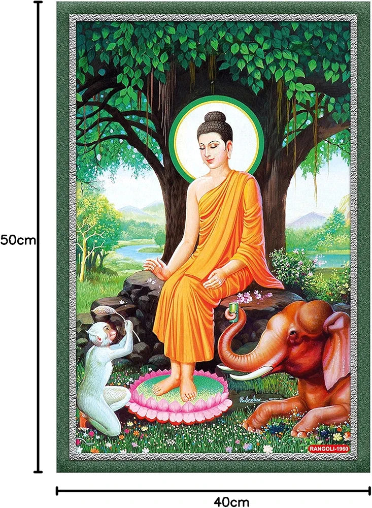 Rangoli MDF Wall Stick Decorative Panel 12x18 Wall Art for Home, Living Room, Bedroom, Office & Decoration. P-1, Design-12