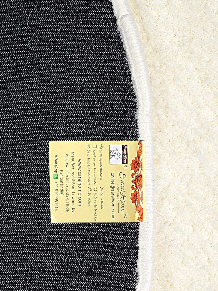 Saral Home Neo Shaggy Yarn Anti-Skid Round Mats 