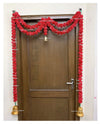 Artificial Marigold Fluffy Flowers Garlands Door Toran/Door Hangings Red
