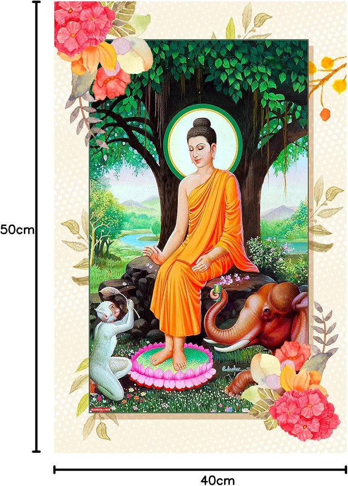 Rangoli MDF Wall Stick Decorative Panel 12x18 Wall Art for Home, Living Room, Bedroom, Office & Decoration. P-1, Design-28