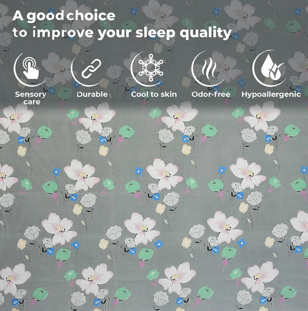 FRESH FROM LOOM King Size Bed With Two Pillow Cover | Soft Glace Cotton Fitted Bedsheet | Elastic Fitted Bed Sheets | Bed Covers For Mattresses Tuck In , 144 TC