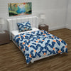 Divine Casa Microfiber Reversible Single Bed AC Duvet Cover with 1 Pillow Cover for Quilt Comforter Blanket Colour Blue & Orange