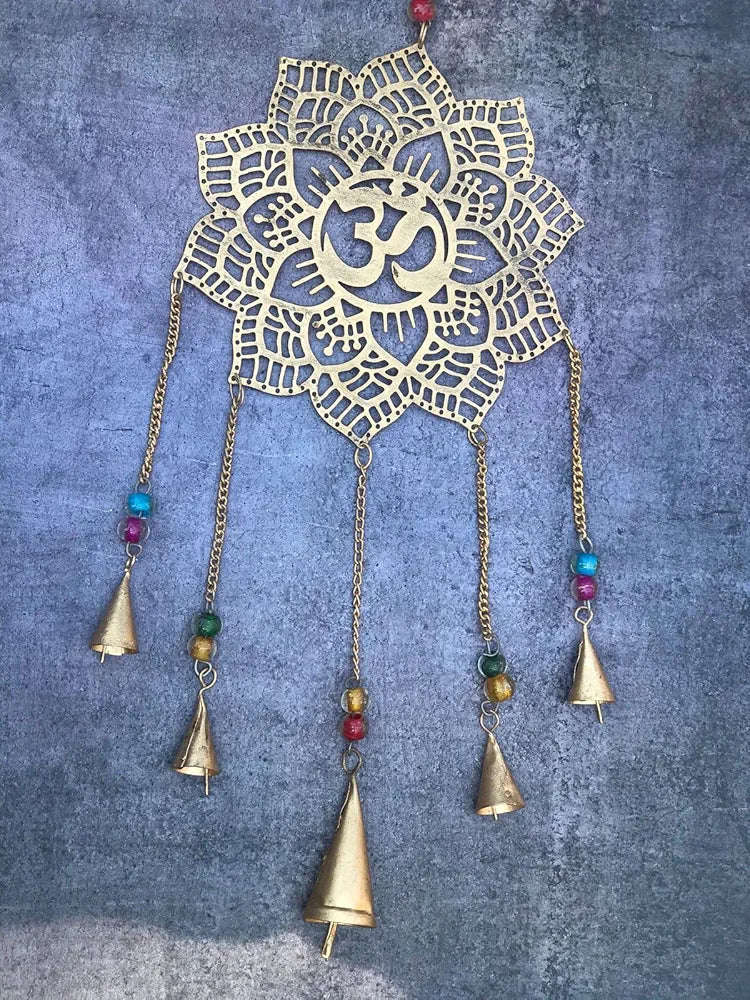 DULI Metal Windchime Wall Hanging, Feng Shui, Wall Art, Wall Decor, PositiveVibes, Rustic Wall Hangings, Wall Art, Diwali Decor, Home Decor Hanging Bells 
