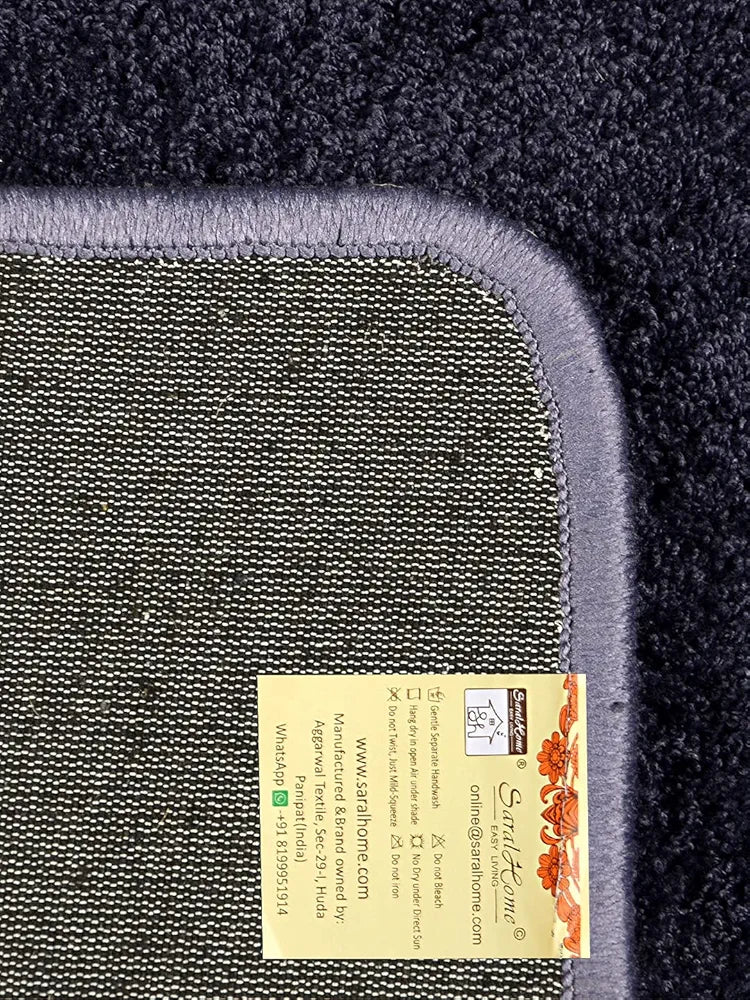 Saral Home Neo Shaggy Yarn Anti-Skid Bath Mats 