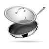 Stahl Artisan Hybrid Triply Frying Pan with Lid Stainless Steel, 1.8 L, 24 cm - 1360 gms