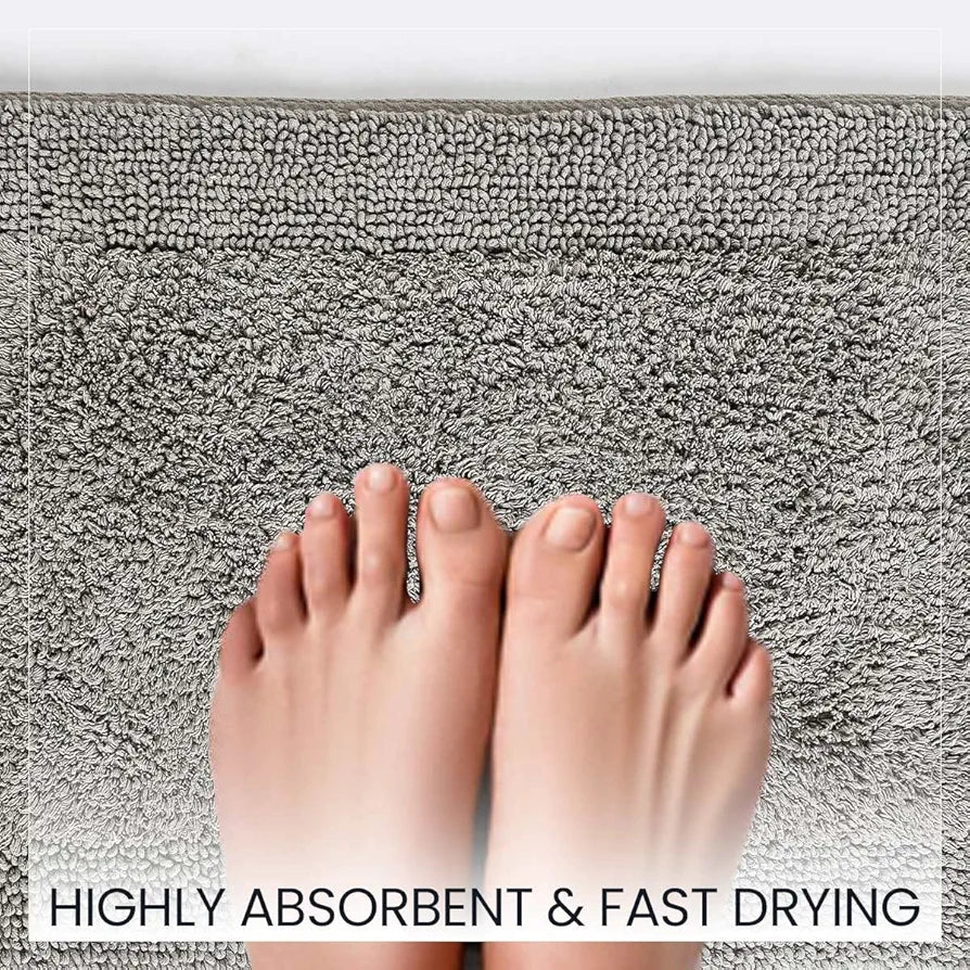 SASHAA WORLD Super Absorbant Cotton Reversible Bath Rectangular Mat Bathroom Rugs 