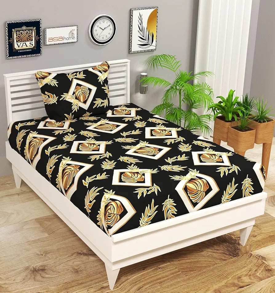 144 Tc Microfiber Single Bedsheet  with Pillow Cover for Your Home