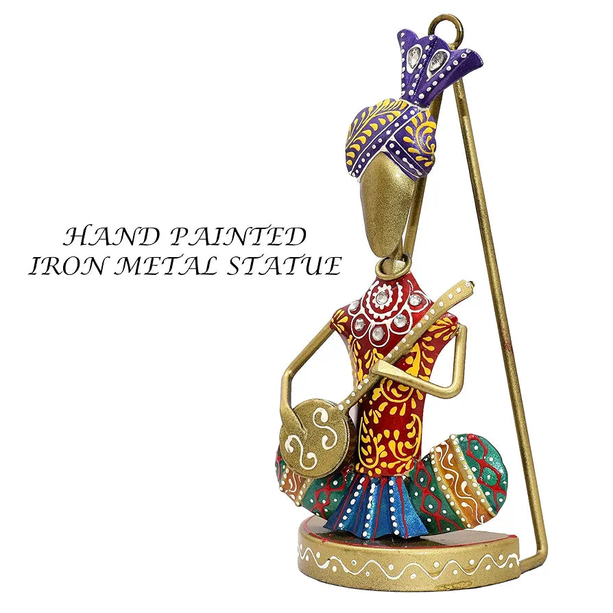 KRAFTSKALA Traditional Musicians  Tabletop/Wall Hanging Metal Wall Decor Statues for Living Room, Decorative Showpiece Items for Home, Festive Gifting, Housewarming Present