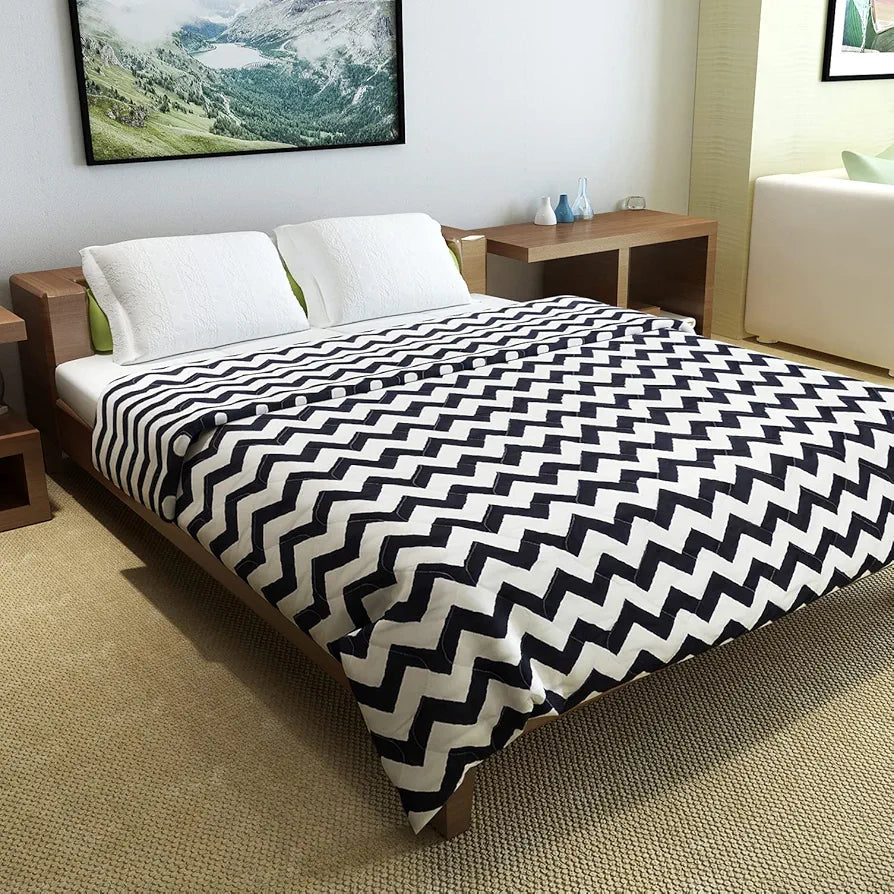 Divine Casa Microfiber 150 GSM Reversible Double Bed Comforter | Ultra Soft & Lightweight Blanket | Cozy & Breathable for All-Weather | 254 x 230 CM, Anthracite