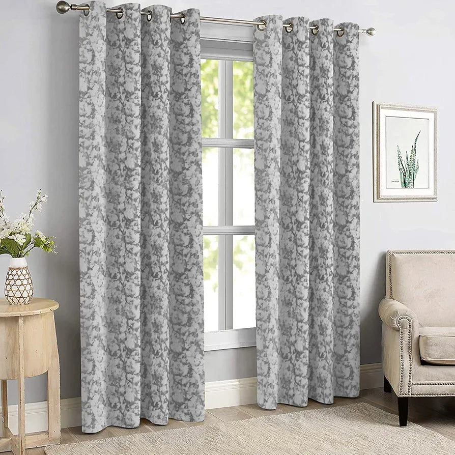 Cloth Fusion Velvet Long Grommet Door Opaque Curtain 9 Feet Set Of 2|Heavy Abstract Premium Curtains