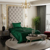 Stoa Paris Satin Comforter Single Bed with 300 TC One Pillow Cover Colour Emerald Green