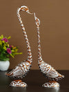 Ecraftindia Brown Metal Handcrafted Kissing Swan Couple Statues Love Birds Figurines Decorative Showpieces