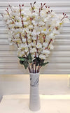 Artificial Flowers Bunch for Decoration Cherry Blossom Ideal for vaseWithout vase White