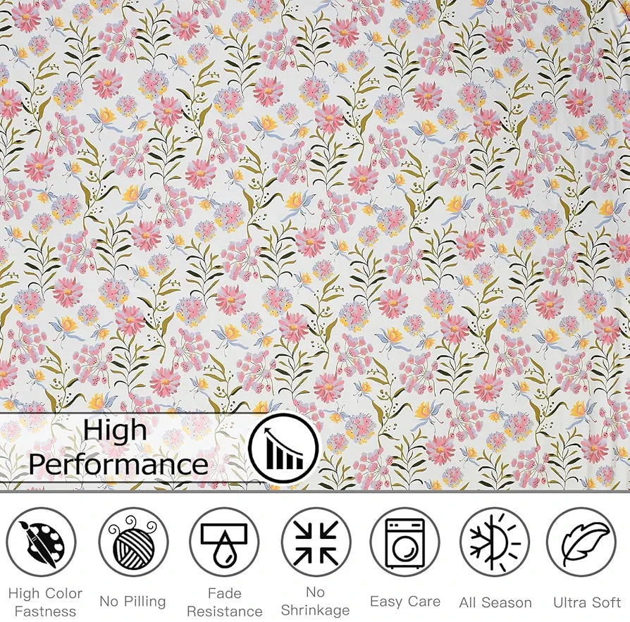 FRESH FROM LOOM Microfiber Soft Cotton Bedsheet for Single Bed | Bedsheet for Single Bed | 200 TC Hypoallergenic Bed Sheet with 1 Pillow Cover | Anti Fade,Printed 