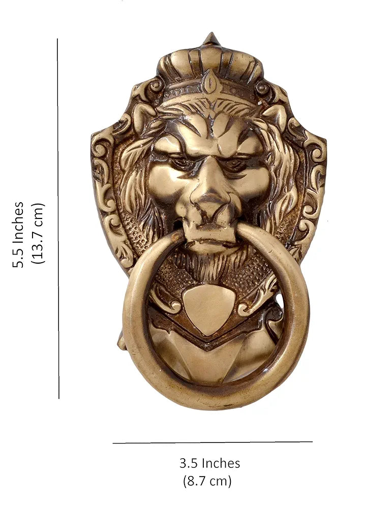 Two Moustaches Victorian Brass Door Knocker, Lion Door Knocker, Door Knockers for Main Door, Antique Brown, Standard, Pack of 1