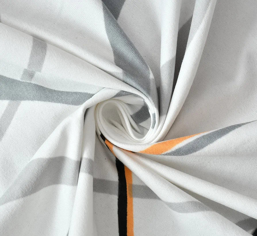 Homefab India 180 TC Microfiber Single BedSheet with 1 Pillow Cover - White, Waves