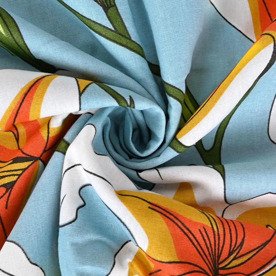 Divine Casa Floret 100% Cotton Single Kids Dohar | 120 GSM | Soft & Lightweight Throw Blanket | Cozy & Breathable Bedding | All-Season Comfort | 140 x 100 CM, Wildflower Charm