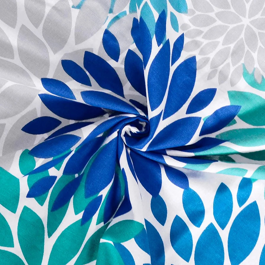 Divine Casa Floret 100% Cotton Single Kids Dohar | 120 GSM | Soft & Lightweight Throw Blanket | Cozy & Breathable Bedding | All-Season Comfort | 140 x 100 CM, Blue Aqua