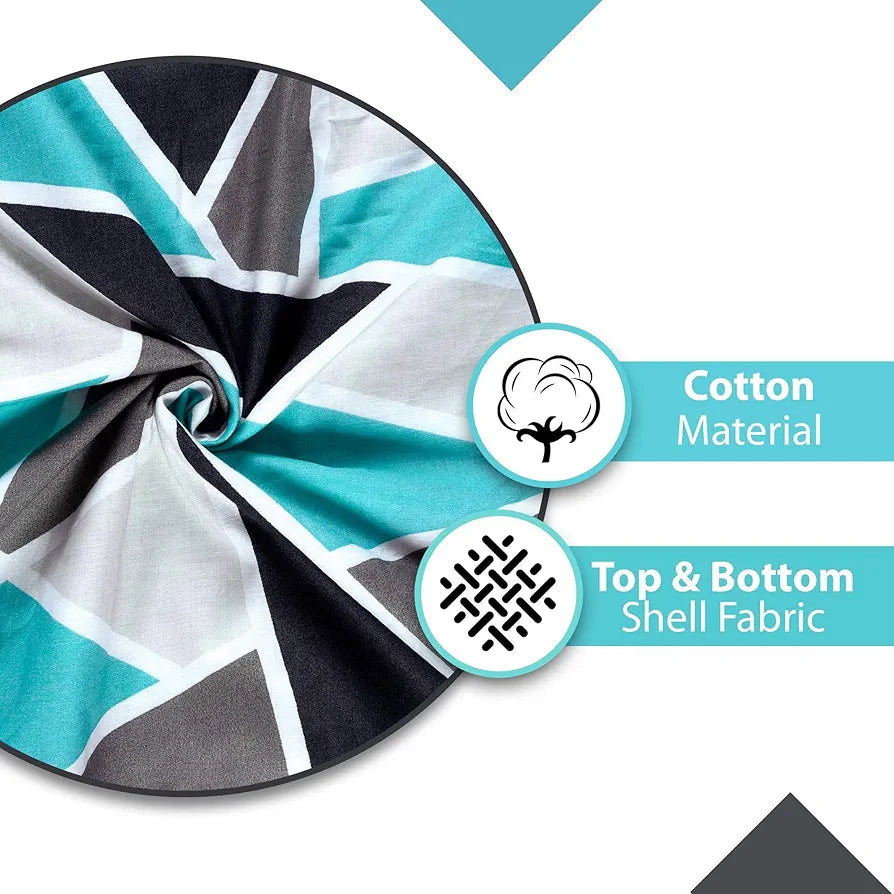Divine Casa 100% Cotton 144 TC Reversible Geometric Printed Double Bed AC Dohar Blanket for Mild Winter | TC - 144