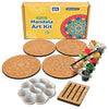 Mini Leaves Diwali Rangoli Mandala Kit | Mandala Art and Craft Kit for Girls 9-12 | Set of 4 With Painting Colors