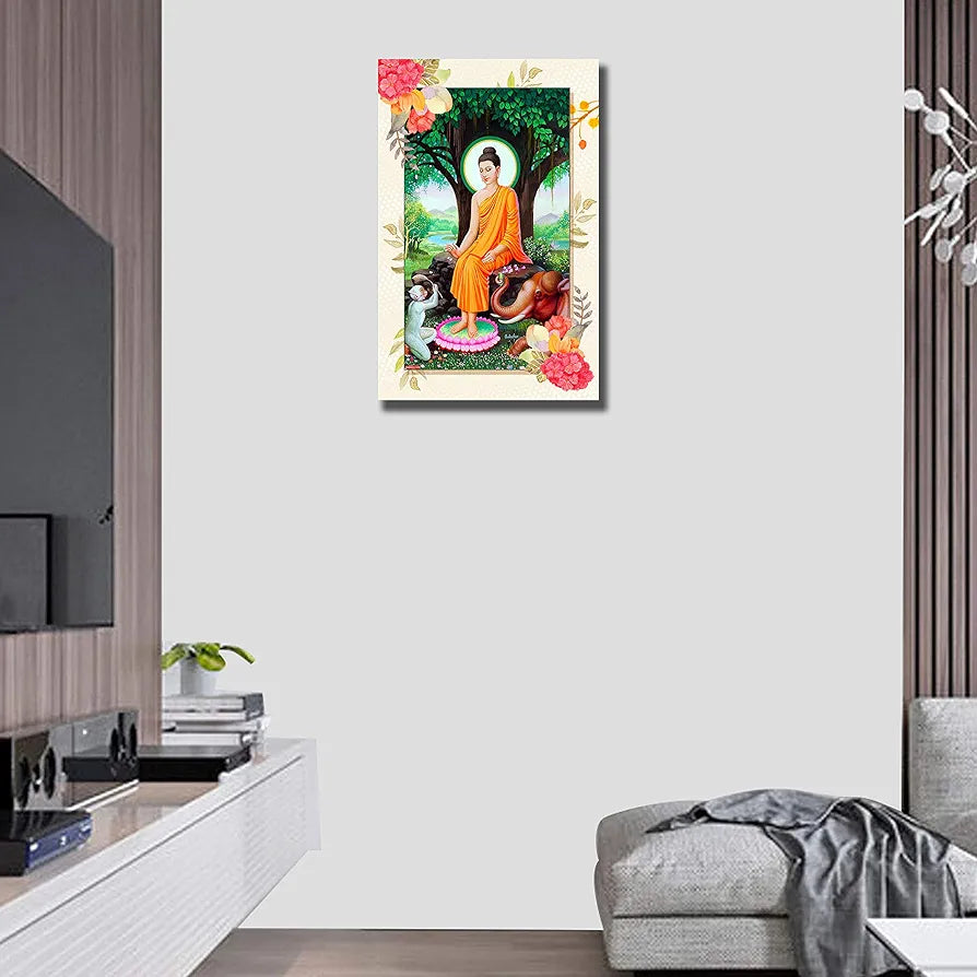 Rangoli MDF Wall Stick Decorative Panel 12x18 Wall Art for Home, Living Room, Bedroom, Office & Decoration. P-1, Design-28