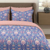 Layers Illuminating Homes Cotton Bedsheet Set for All Seasons Lightweight 140 TC Queen Size Blue Illuminating
