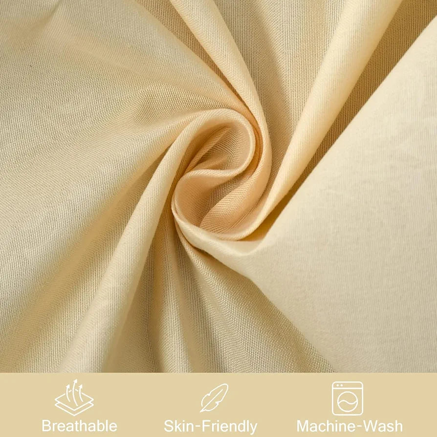 FRESH FROM LOOM Single Bed Bedsheet - Hypoallergenic, Wrinkle Free Microfiber Solid Bed Sheets With 1 Pillow Covers , 144 TC