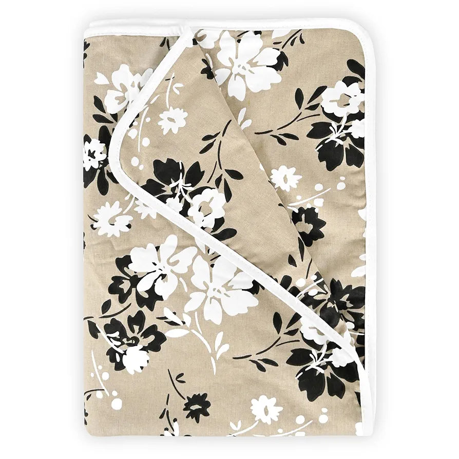 Divine Casa Floret 100% Cotton Single Kids Dohar | 120 GSM | Soft & Lightweight Throw Blanket | Cozy & Breathable Bedding | All-Season Comfort | 140 x 100 CM, Ivory Sunflowers