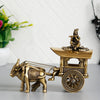 Ecraftindia Brass Brown Antique Finish Closed Bullock Cart Handcrafted Decorative Showpiece