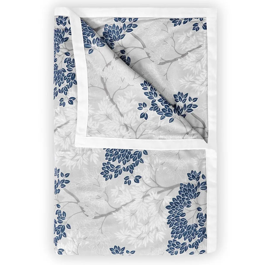 Divine Casa 100% Cotton Double Bed Dohar | Lightweight & Ultra-Soft AC Blanket | Reversible Summer Quilt | 220 x 205 CM, Greyish Blue