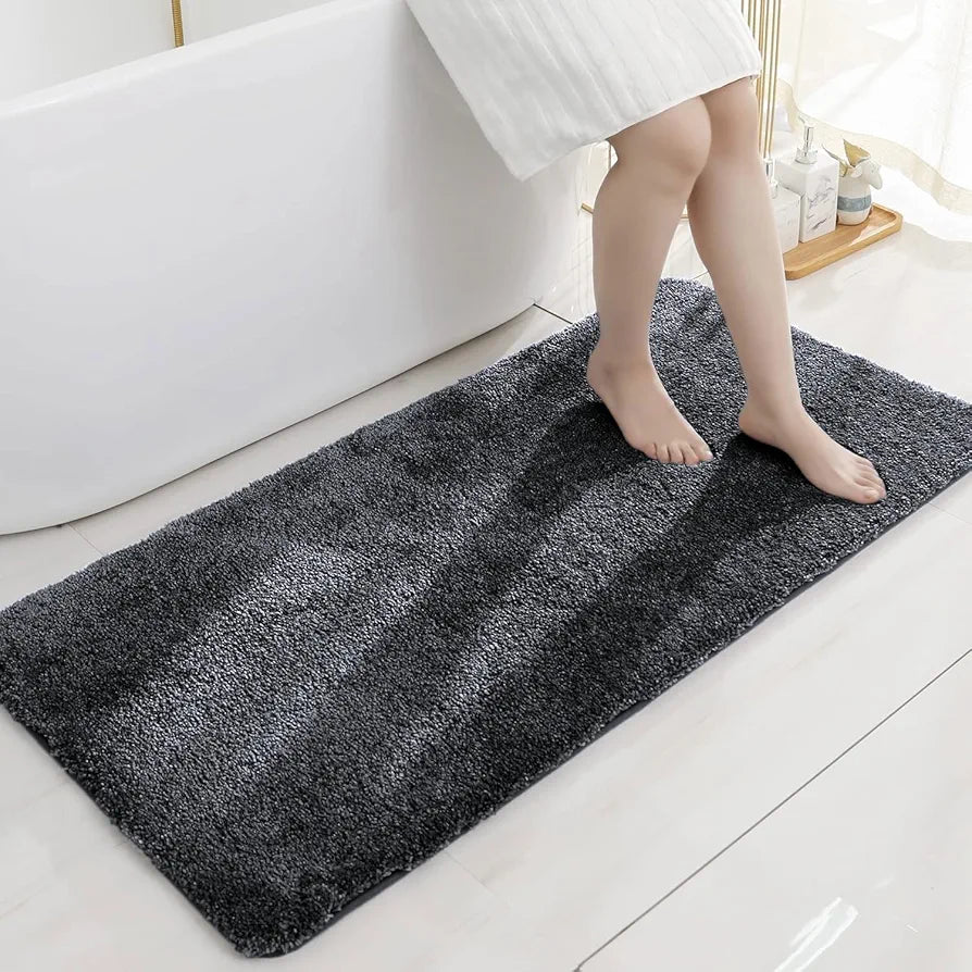 LUXE HOME INTERNATIONAL Microfibre Luxe Rectangular Home Bath Mat Super Soft Anti Skid Newman Mats For Bathroom 