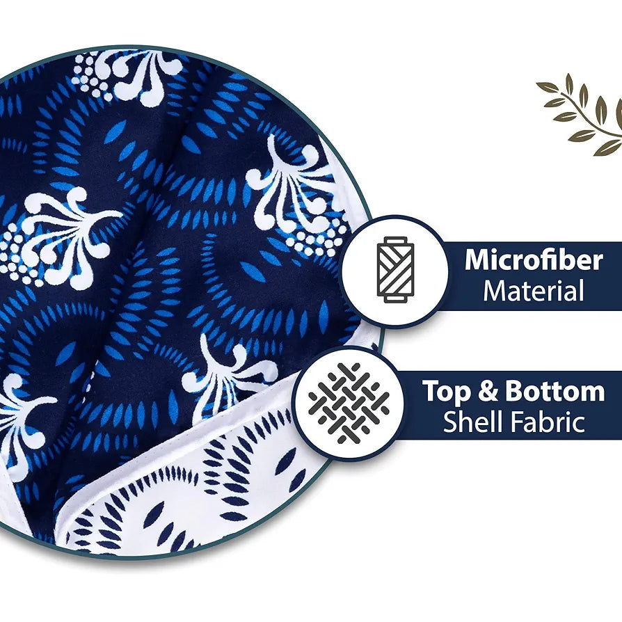 Divine Casa 120 GSM Microfiber Single Kids Dohar  | Soft & Lightweight Throw Blanket | Cozy & Breathable | All-Season Comfort | 140 x 100 CM | Floral Pattern | Medieval Blue & White