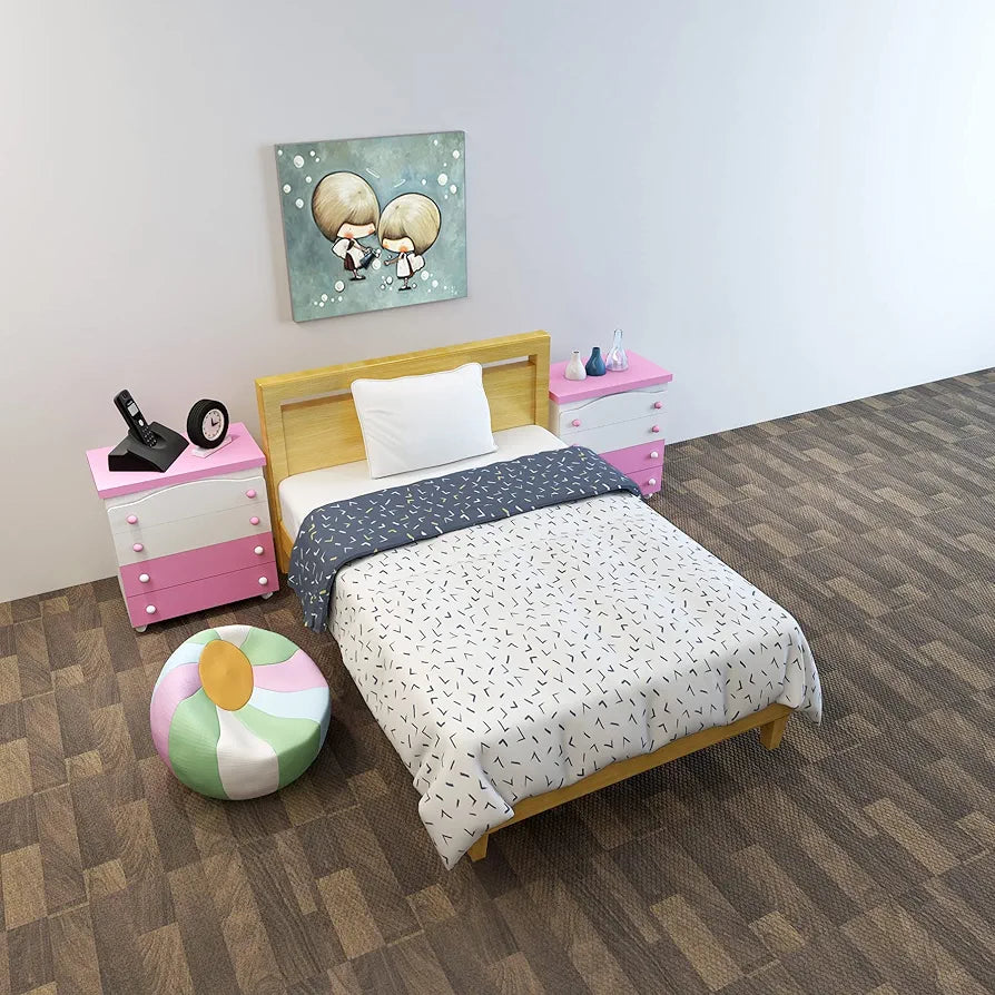 Divine Casa 120 GSM Microfiber Reversible Kids Single Bed Comforter | Ultra-Soft Toddler Blanket | Lightweight & Cozy | All-Season Bedding for Babies & Kids | 135 x 100 cm, Navy Blue