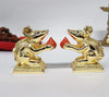Gold Art India Gold-Plated Mushak  Mouse Pair with Modak Orange Terracotta Finish