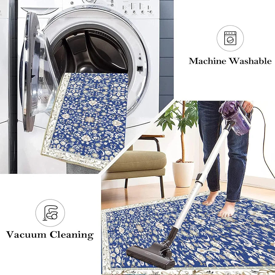 ishro home Premium Modern Runner Rug for Bedroom, Kitchen | Anti-Skid and Machine Washable | 