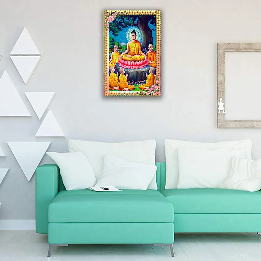 Rangoli MDF Wall Stick Decorative Panel 12x18 Wall Art for Home, Living Room, Bedroom, Office & Decoration. P-1, Design-24