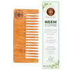 Ayurveda Amrita Organic Short Neem Wood Comb for Stimulating Hair Growth | Helps in Dandruff Removal light brown