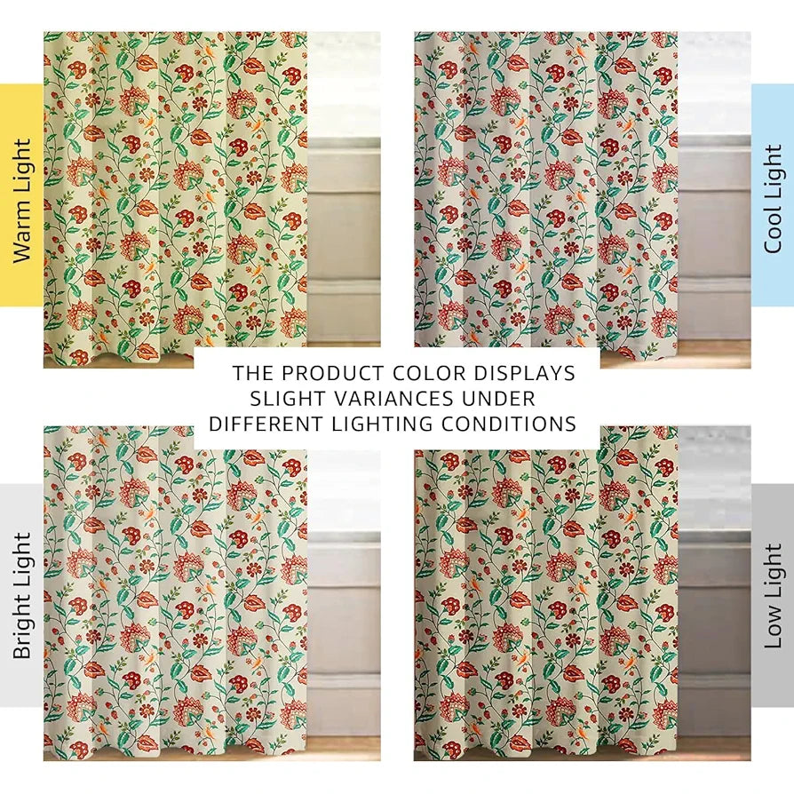 Cloth Fusion 100% Blackout Printed Premium Window Curtains 5 Feet Long Set of 2, Noise Reducing Blackout Curtains 5 Feet for Window with Grommet for Home Decor 