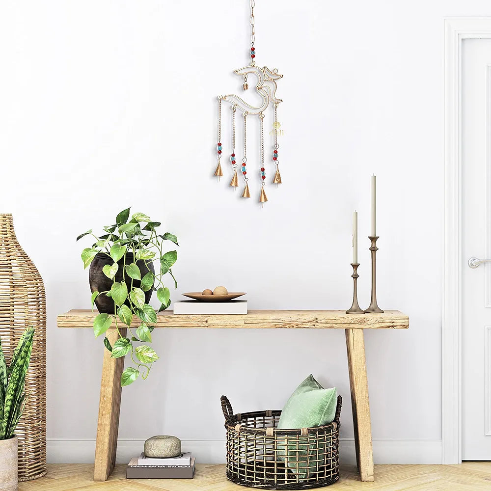 DULI Metal Windchime Wall Hanging, Feng Shui, Wall Art, Wall Decor, PositiveVibes, Rustic Wall Hangings, Wall Art, Diwali Decor, Home Decor Hanging Bells 