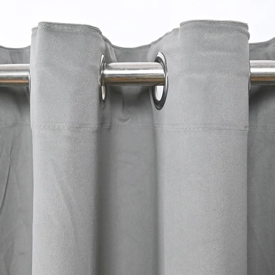 Divine Casa Premium 7 Feet Velvet Blackout Curtain for Doors – Luxurious Thermal Insulated, Room Darkening & Noise Reducing Opaque Single Panel for Bedroom, Living Room & Office