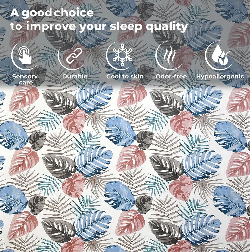 FRESH FROM LOOM Elastic Fitted Floral Bed Sheets King Size Bed With Two Pillow Cover | Soft Microfiber Bed Covers For Mattresses Tuck In | Fitted Bedsheet , 144 Tc