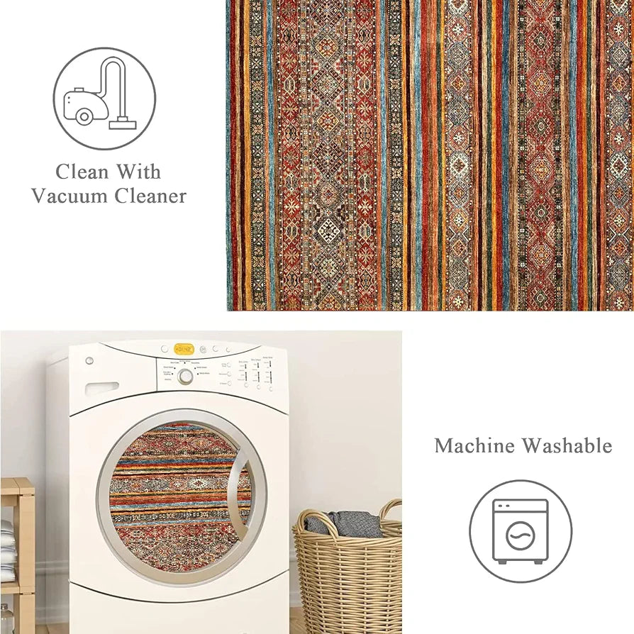 ishro home Premium Carpet for Hall, Bedroom, Living Room | Medallion Collectible Carpets | Anti Skid | Machine-Washable | Non-Shedding | Non- Fading | 