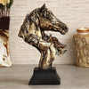 Ecraftindia Antique Finish Horse Couple Face Handcrafted Polyresin Decorative Showpiece