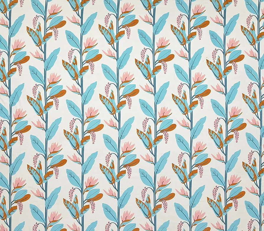 THE HOME STYLE Cotton Feel Glace Cotton All Around Elastic Fitted Printed King Size Double Bed Bedsheet With 2 Pillow Cover 300 TC 