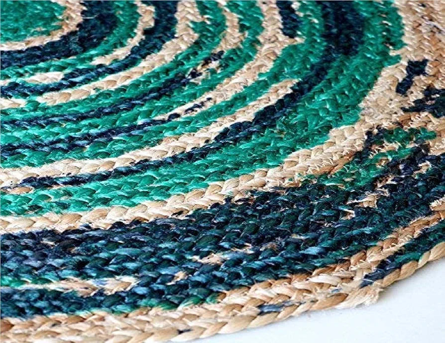 THE HOME TALK Natural Handcrafted Braided Round Jute Rug - 80CM|Traditional Carpet For Living Room,Kitchen,Entryway,Bedroom,Dining Room|Rustic Bohemian Decor|Durable,Anti-Skid Carpets for Centre Table
