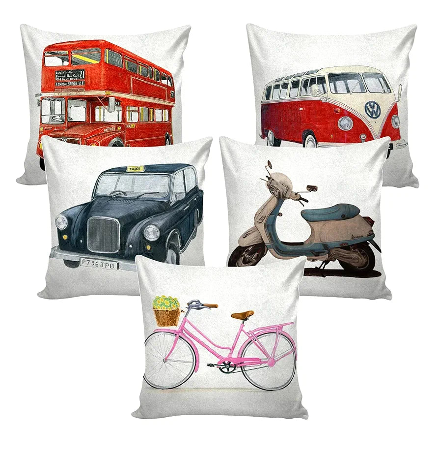 AEROHAVEN™ Set of 5 Abstract Hand Made Velvet Throw/Pillow Cushion Covers - CC45 - 