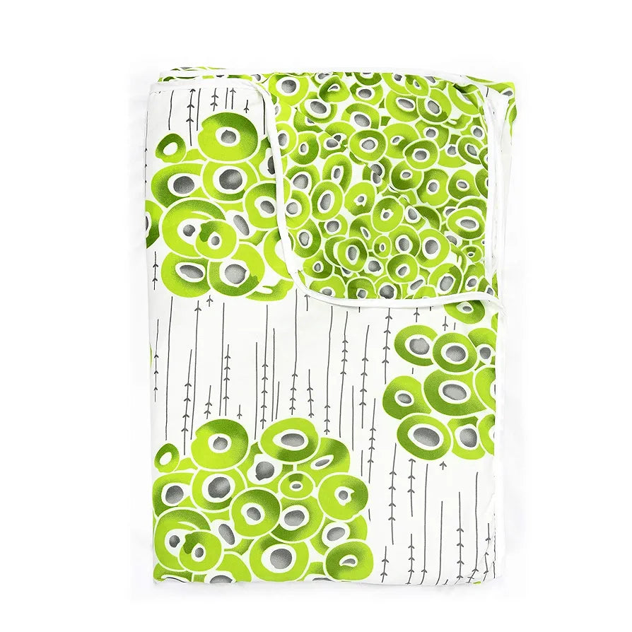 Divine Casa 120 GSM Microfiber Double Dohar | Soft & Lightweight Throw Blanket | Cozy & Breathable | All-Season Comfort | 220 x 205 CM | Cloudy Balls Pattern | Green Glow