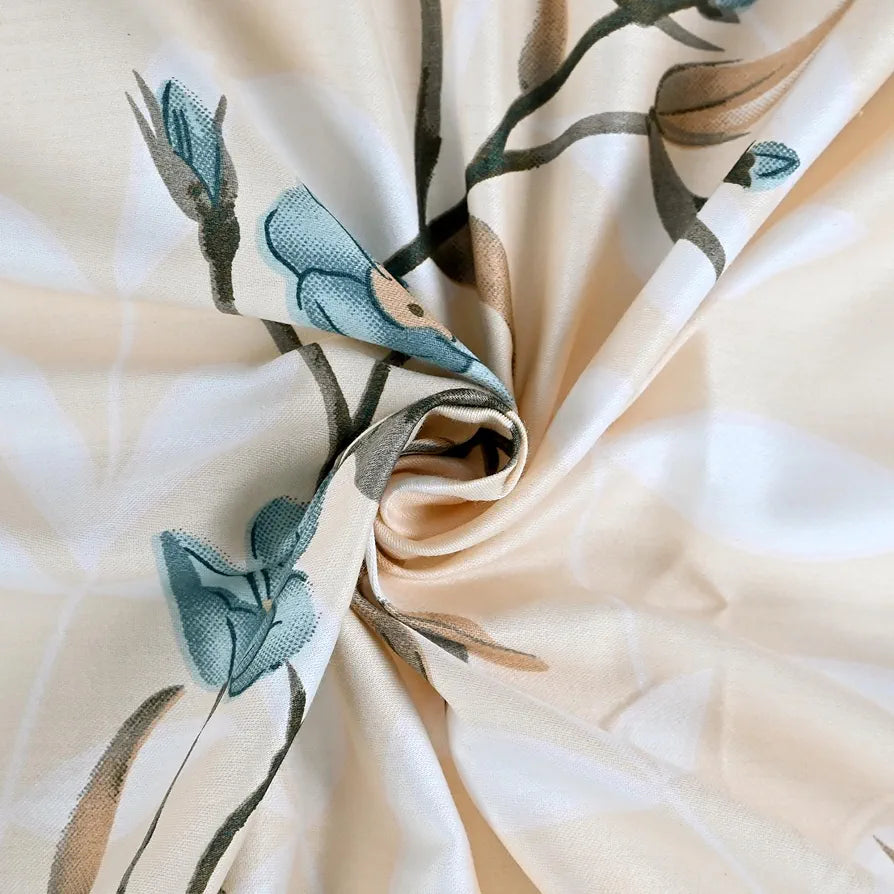 Divine Casa 100% Cotton Bedsheet for King Size Bed | 270 x 270 cm | 200 TC Soft & Breathable Fabric | Modern Printed Design | with 2 Pillow Covers