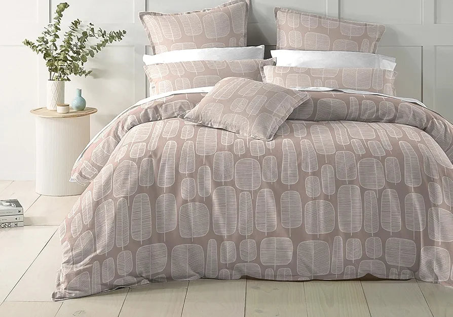 THE HOME STYLE Cotton Elastic Fitted All Around Printed King Size Double Bed Bedsheet wih 2 Pillow Cover 